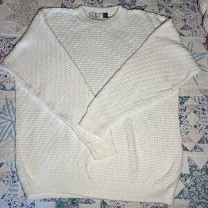 Y2K Bill Blass 100% cotton White Crewneck Sweater